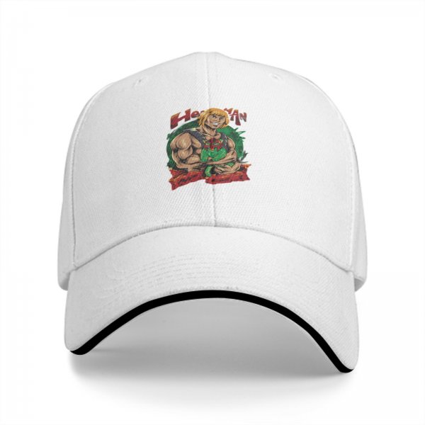 Black Baseball Cap with He-Man Graphic Print