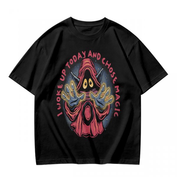 Olive T-Shirt With Wizard Artwork And 'I Woke Up Today And Chose Magic' Text