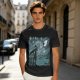 Olive T-shirt with Starry Night Style Fantasy Warrior Print