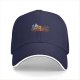 Black Baseball Cap With Cartoon Characters Driving Go-Kart Graphic