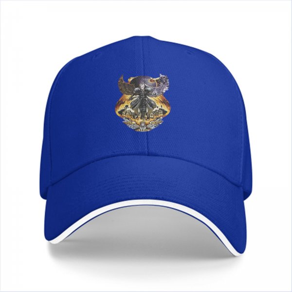 Black Baseball Cap With Fantasy Dark Warrior Graphic Print