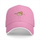 Black baseball cap with cute burning marshmallow graphic