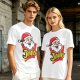 Olive T-Shirt with Santa Claus Jingles Christmas Print