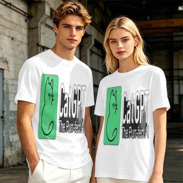Olive Green CatGPT The Purr-fect AI Graphic T-Shirt