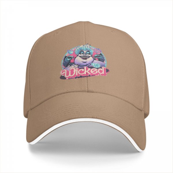 Black Baseball Cap With Ursula Wicked Villain Graphic