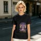 Olive Graphic T-Shirt with Wizard Cat and Stardust & Caffeine Print