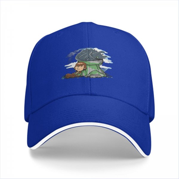 Black Baseball Cap Featuring How to Train Your Dragon Hiccup and Toothless Art