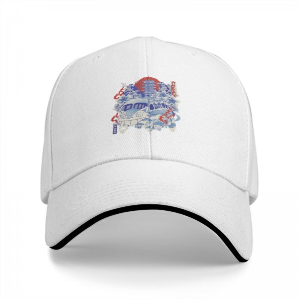 Black Baseball Cap With Japanese Anime Inspired Art Print