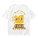 Olive Green T-Shirt With Cute Kawaii Beer Mug Free Chugs Print