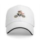 Black baseball cap with sushi ninja riding a bicycle graphic