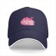 Black baseball cap with pink ramen bowl graphic design