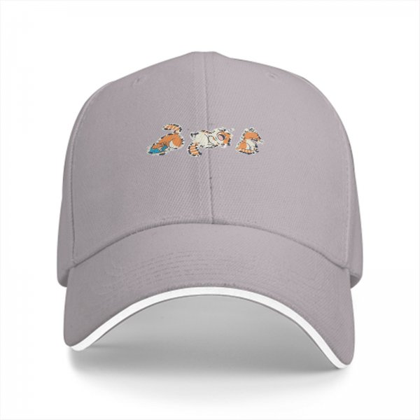 Black baseball cap with playful cartoon tiger cub prints