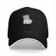 Black baseball cap with cartoon dog doctor graphic