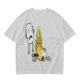 Olive T-Shirt With Cartoon Marshmallow and Burning Character Print