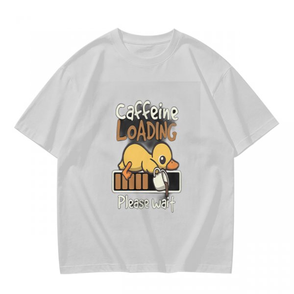 Caffeine Loading Duck Graphic T-Shirt for Coffee Lovers