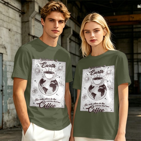 Welcome to Earth Coffee Lover Graphic T-Shirt