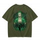 One Piece Roronoa Zoro Graphic Print Olive T-Shirt