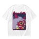 Olive T-shirt with Princess Mononoke Mask Graphic Print