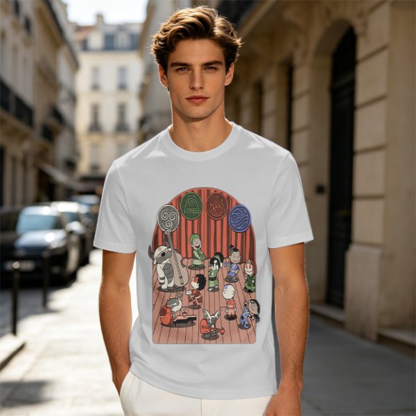 Avatar The Last Airbender Chibi Characters Band Graphic T-Shirt