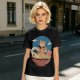 Cat Chef Eating Ramen in Great Wave Bowl T-Shirt