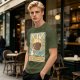 Oversized Dark Green T-Shirt With The Coffee Tarot Card Style Print