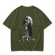 Olive T-Shirt With Dark Grim Reaper And Skull Pile Graphic