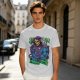 Olive T-shirt with Skeletor Holding Panthor Graphic Print