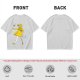 Olive Green T-Shirt With Whimsical Yellow Girl Graphic Print