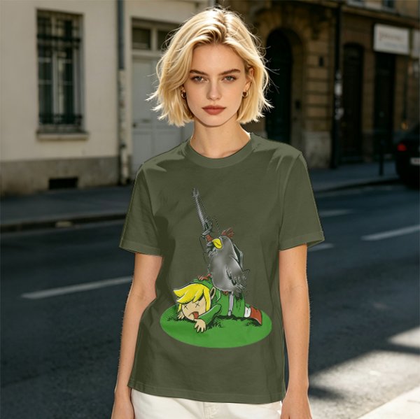 Legend of Zelda Cucco Defeats Link Graphic T-Shirt