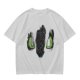 Olive Green T-Shirt With Dark Monster Face Graphic Print