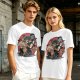Olive T-Shirt with Classic Horror Monsters Going to Cinema Print