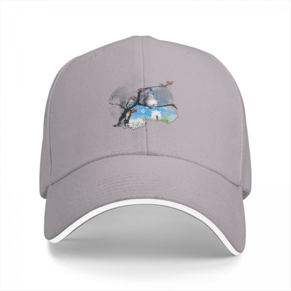Black Baseball Cap With Whimsical Night Tree And Sheep Art Print