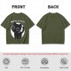 Olive T-Shirt With Sorry I Can't Black Cat Graphic Print