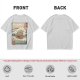 Olive t-shirt with ukiyo-e style Howl's Moving Castle print