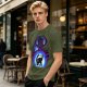 Olive T-Shirt Featuring Galactus Holding Silhouetted Superheroes