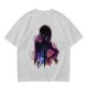 Olive t-shirt with neon star wars style female silhouette print
