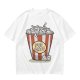 Olive T-Shirt With Pop Cats Popcorn Bucket Graphic
