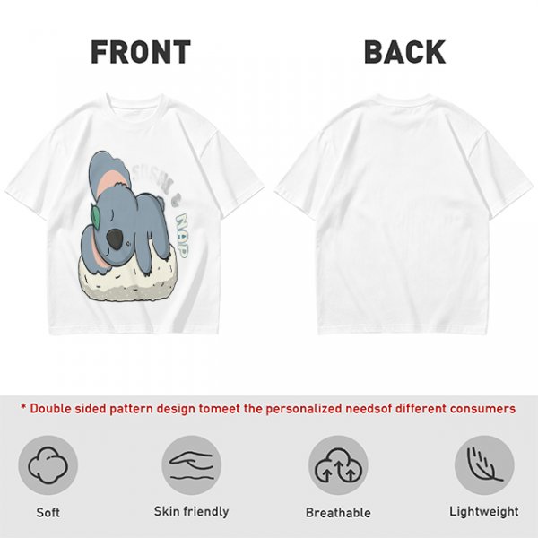 Olive T-Shirt with Sleeping Koala Nap Graphic