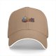 Black Baseball Cap With Cartoon Characters Driving Go-Kart Graphic