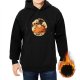 Black Hoodie with Cute Ghosts and Pumpkin Pie Fall Artwork