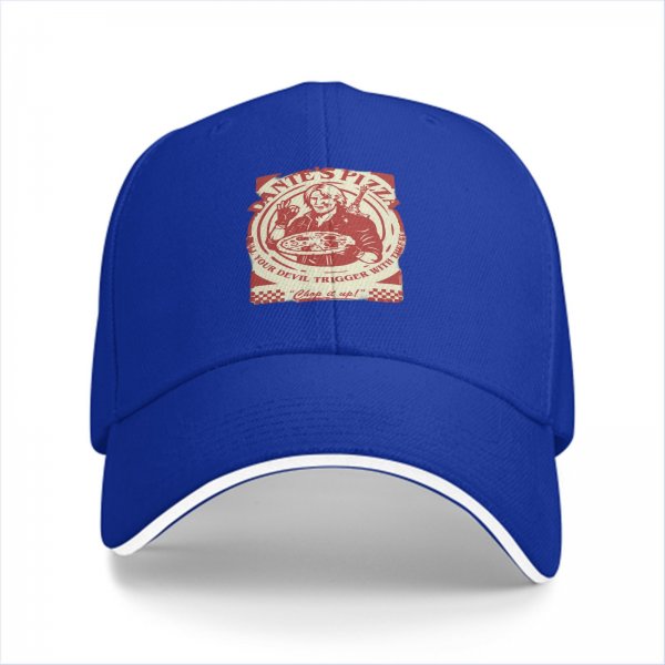 Black Baseball Cap With Dante's Pizza Devil Trigger Print