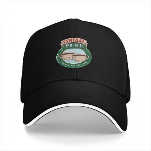 Black baseball cap with Central Perk coffee shop logo