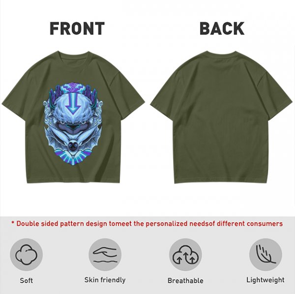 Olive T-Shirt With Avatar The Last Airbender Appa Graphic