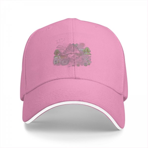 Black Baseball Cap With Subtle Nature Inspired Graphic Print