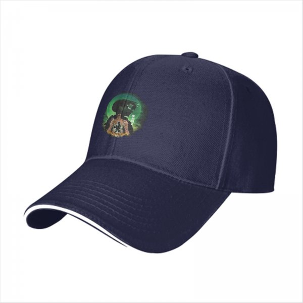 Black baseball cap with Attack on Titan anime graphic print