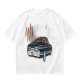 Olive Green Graphic T-Shirt with Classic Dark Car and Orange Text Print