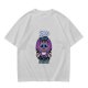 Olive graphic t-shirt with bat cat holding watermelon and 'Bite First Ask Later' text