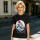 Olive T-shirt with Great Wave Enso Circle and Red Sun Print