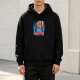 Black Hoodie With Samus Aran Bounty Lager Graphic Print