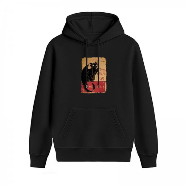 Black hoodie with vintage black dragon graphic print